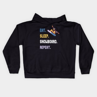 eat sleep snowboarding winter sports snowbord gift Kids Hoodie